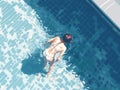 woman girl swim flat young water illustration holiday summer person pool. Generative AI. Royalty Free Stock Photo