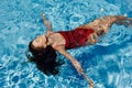 Female sport water pool summer girl swim blue person lifestyle leisure