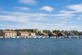 Leisureboats in Hudiksvall harbour Royalty Free Stock Photo