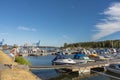 Leisureboats moored in marina Oxelosund Sweden Royalty Free Stock Photo