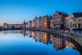 Night view of leith by the river Royalty Free Stock Photo