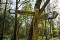 A signpost on the Greensand Way, Surrey, UK