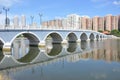 Lek Yuen Bridge at Shatin New Town at a sunny day