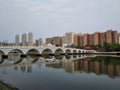 Lek Yuen Bridge and the Shing Mun River in Sha Tin New Territories Hong Kong