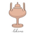 Lekane greek vessel cartoon illustration with text