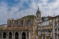 Vertical view of downtown Lekeitio with the Church of Santa Maria Royalty Free Stock Photo