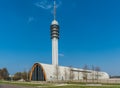 Lelystad, The Netherlands april 11 2018, Large Antenne tower bui Royalty Free Stock Photo