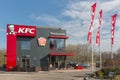 Car park near Dutch motorway with KFC fastfood restaurant