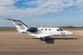 Dutch Lelystad Airport with private Cessna Citation Mustang at runway