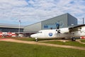 Dutch aviaton museum Aviodrome near Lelystad Airport with Fokker50 airplane