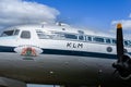 Lelystad, Netherlands. July 2022. Close up of the front of the body of an airplane labeled The Flying Dutchman.