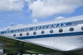 Lelystad, Netherlands. July 2022. Close up of the front of the body of an airplane labeled The Flying Dutchman.