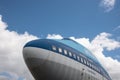 Lelystad, Netherlands. July 2022. The nose section of Boeing 747.