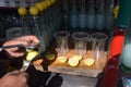 Street vendor preparaing leman soda, its summer drink for refreshment