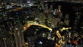 Aerial view Bangsar South, KL Gateway in night