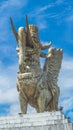 Statue of Lembuswana in Pulau Kumala, Mythology animal from Indonesia, with blue sky as the background