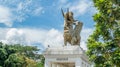 Statue of Lembuswana in Pulau Kumala, Mythology animal from Indonesia, with blue sky as the background