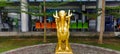 the Lembuswana statue which is the icon of APT Pranoto Samarinda airport which is photographed at noon