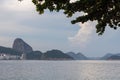 Leme And Copacabana Beach in rio de janeiro overlooking the sugar loaf on the sunset Royalty Free Stock Photo