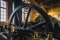 Machine hall with turbine in the world's largest steam pumping station in Lemmer,