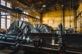 Lemmer, Netherlands - August 11, 2022: Machine hall with turbines in the world's largest steam pumping station in Lemmer,