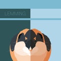 Lemming flat postcard Royalty Free Stock Photo
