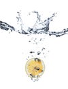 Lemmon splash in water Royalty Free Stock Photo