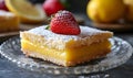 Lemon Bars with Strawberry Royalty Free Stock Photo