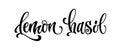 Lemon basil - vector hand drawn calligraphy style lettering word. Royalty Free Stock Photo