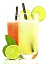 Lemon and Berry Margarita isolated on white Background Royalty Free Stock Photo