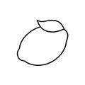 Lemon black and white vector illustration Royalty Free Stock Photo