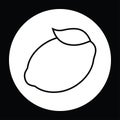 Lemon black and white vector illustration Royalty Free Stock Photo