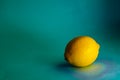 Lemon on a blue background