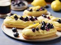 Lemon Blueberry Eclairs