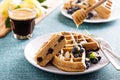 Lemon blueberry waffles with berries Royalty Free Stock Photo