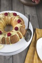 Lemon cake frosted with yellow sugar icing