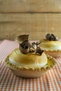 Lemon cakes and Italian meringue Royalty Free Stock Photo