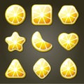 Lemon Candies For Match Three Game Royalty Free Stock Photo
