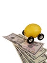 Lemon Car on Currency Royalty Free Stock Photo