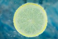 Lemon in carbonated water Royalty Free Stock Photo