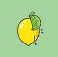 Lemon cartoon angry vector design