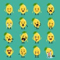 Lemon character emoji set