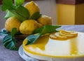 Lemon cheese cake. Gourmet Elba island bakery with local lemons.