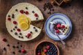 Lemon cheesecake with berries Royalty Free Stock Photo