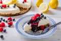 Lemon cheesecake with berries Royalty Free Stock Photo