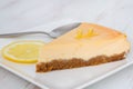 Lemon cheesecake on the plate