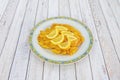 Lemon chicken is called various dishes present in the kitchens of various Royalty Free Stock Photo