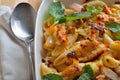 Lemon chicken pasta in a bowl Royalty Free Stock Photo