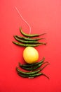 Lemon chilli totka or black magic hanging Royalty Free Stock Photo