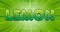 Lemon Chrome Style 3d editable text effect Royalty Free Stock Photo
